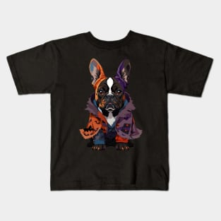 Frenchie Halloween Coat Kids T-Shirt